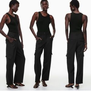 Aritzia Babaton twill wool high waist Rojo Cargo Pant